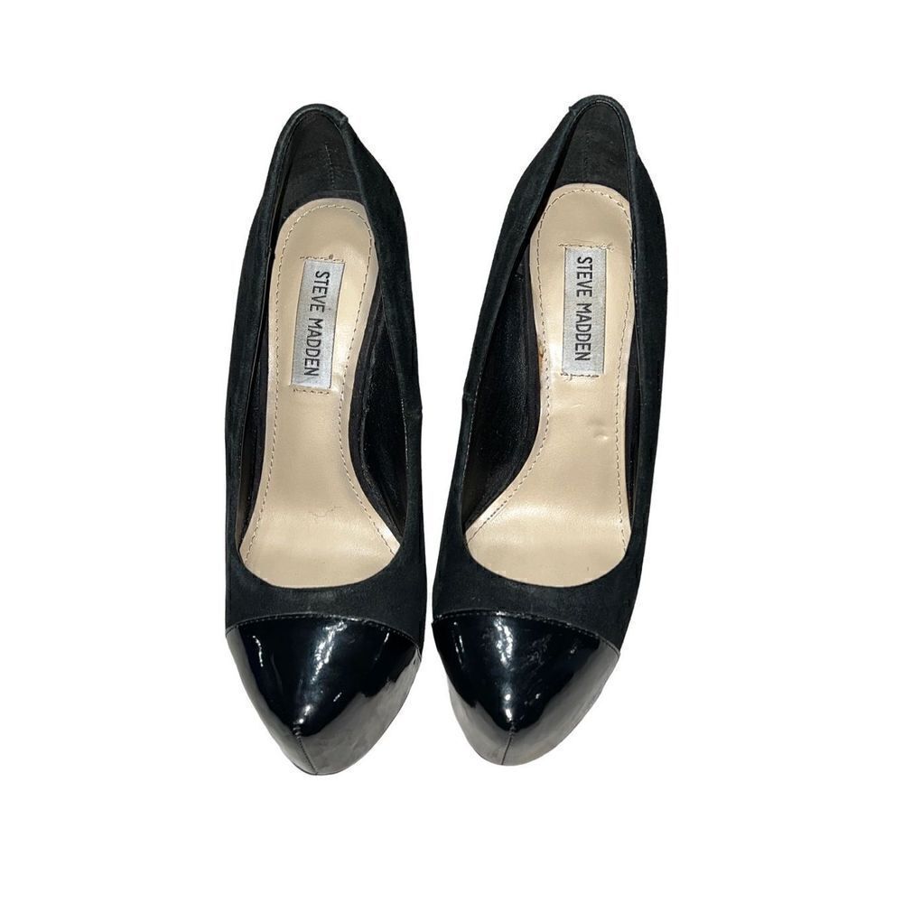 Steve Madden Beautey Black Suede  Platform Stiletto Pumps Size 7